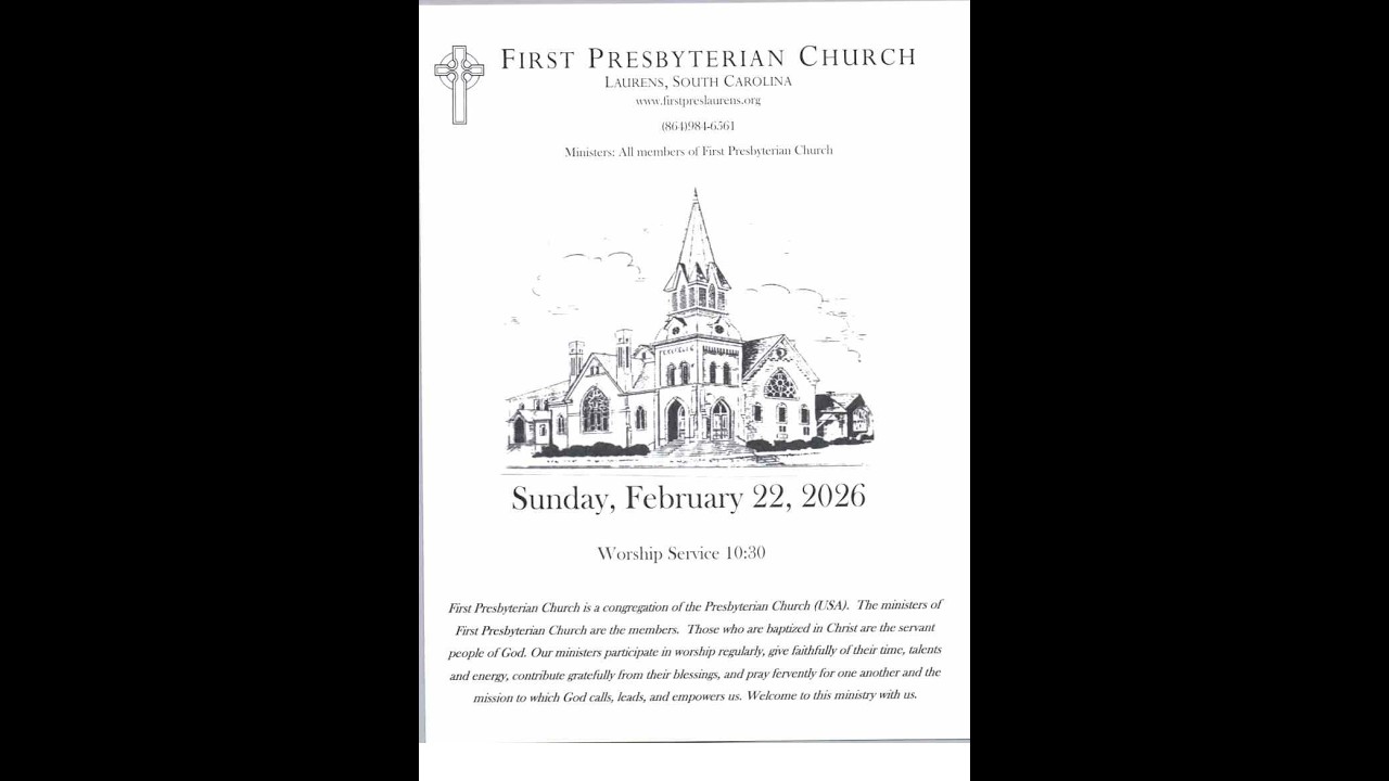 First Pres Laurens, SC Live  369 Stream 02/22/26 Laurens First Pres
