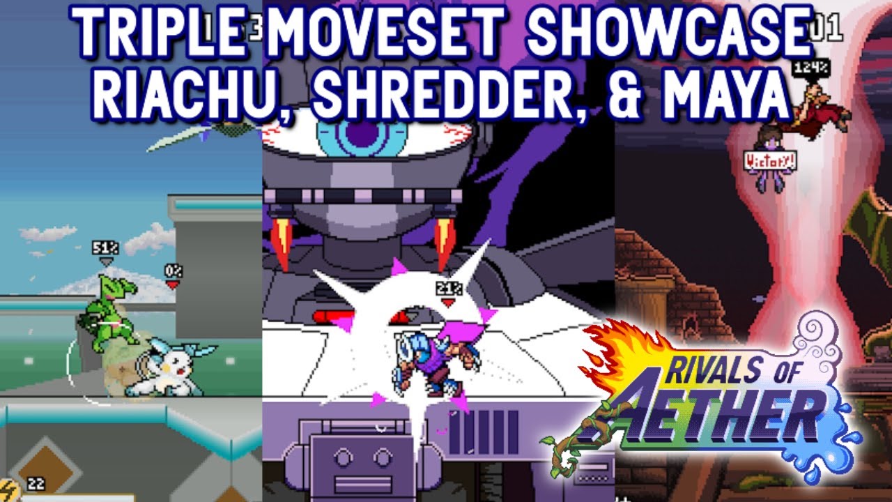 Triple Moveset Showcase: Raichu, Shedder, & Maya in Rivals of Aether