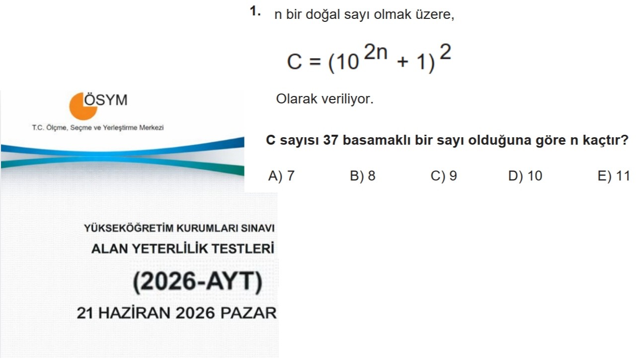 ÖSYM TARZI AYT İLK 10 SORUDAN BİRİ OLMAYA ADAY SORU #yks #kpss #dgs #ösym