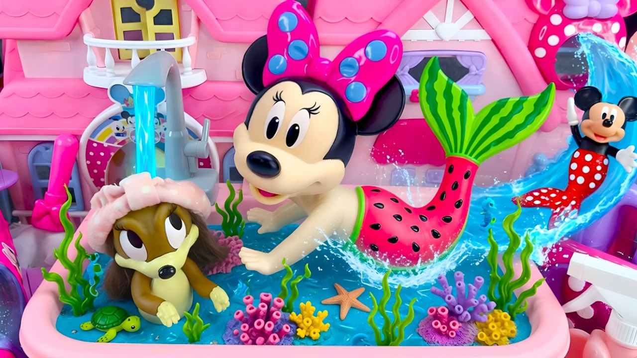 Minnie Mouse 2026🎀 Set Unboxing Rainbow Mermaid Bath y Piscina Sorpresa con Juguetes Disney ASMR