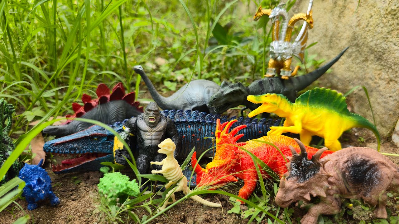 Menemukan Dinosaurus T-Rex Brachiosaurus Spinosaurus Triceratops Stegosaurus Styracosaurus Dragon
