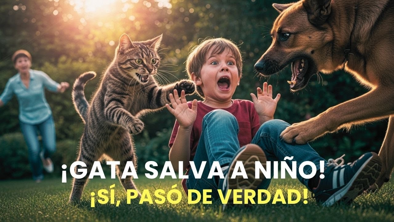 El increíble momento en que una gata salvó a un niño de un ataque brutal