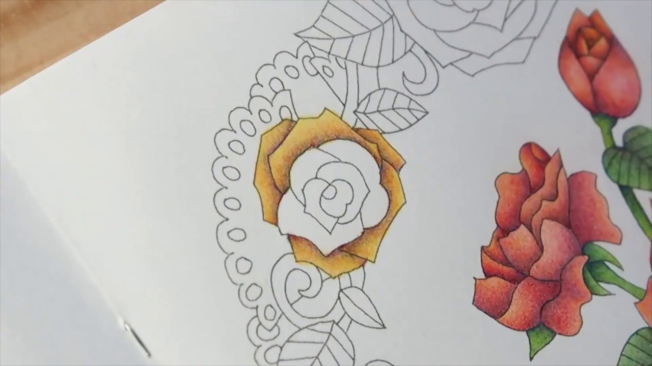 【黄色編】ダイソー塗り絵「花の国」を赤・青・黄の３色で塗ってみた。