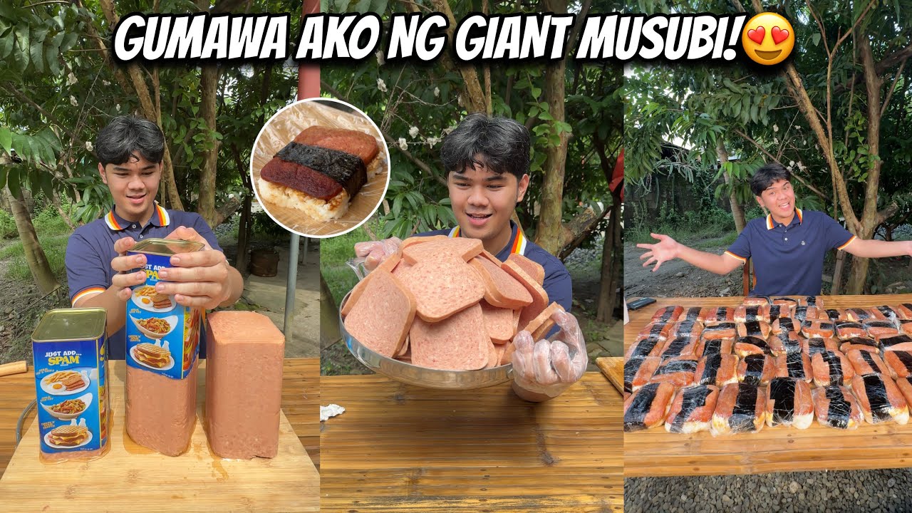 GUMAWA AKO NG GIANT MUSUBI(ISANG KAGAT BUSOG AGAD!!?)