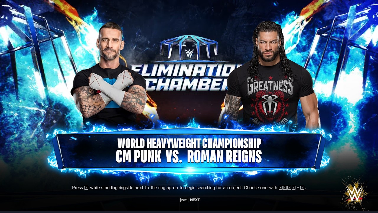 Roman Reigns vs CM Punk – World Heavyweight Championship | Elimination Chamber 2026 - WWE 2K24