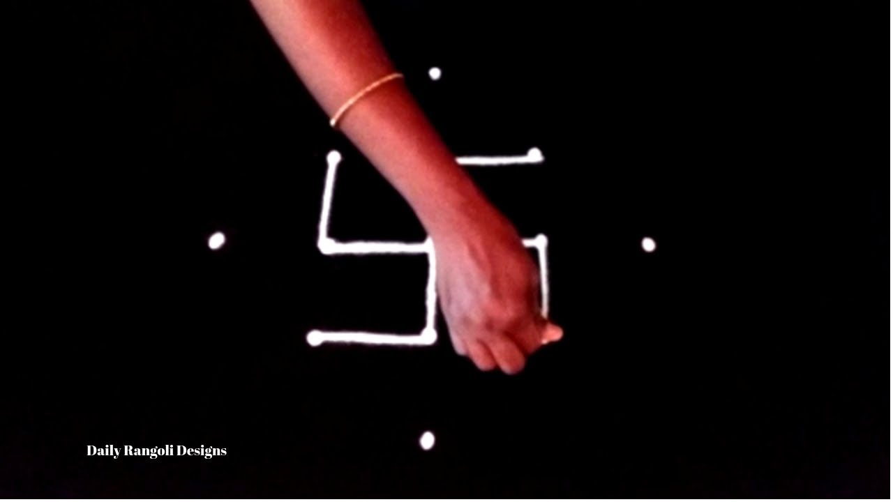 Simple Color Padi Deepam Kolam Designs with 5X1 Dots Easy Rangoli Muggulu Kolam Rangoli Design