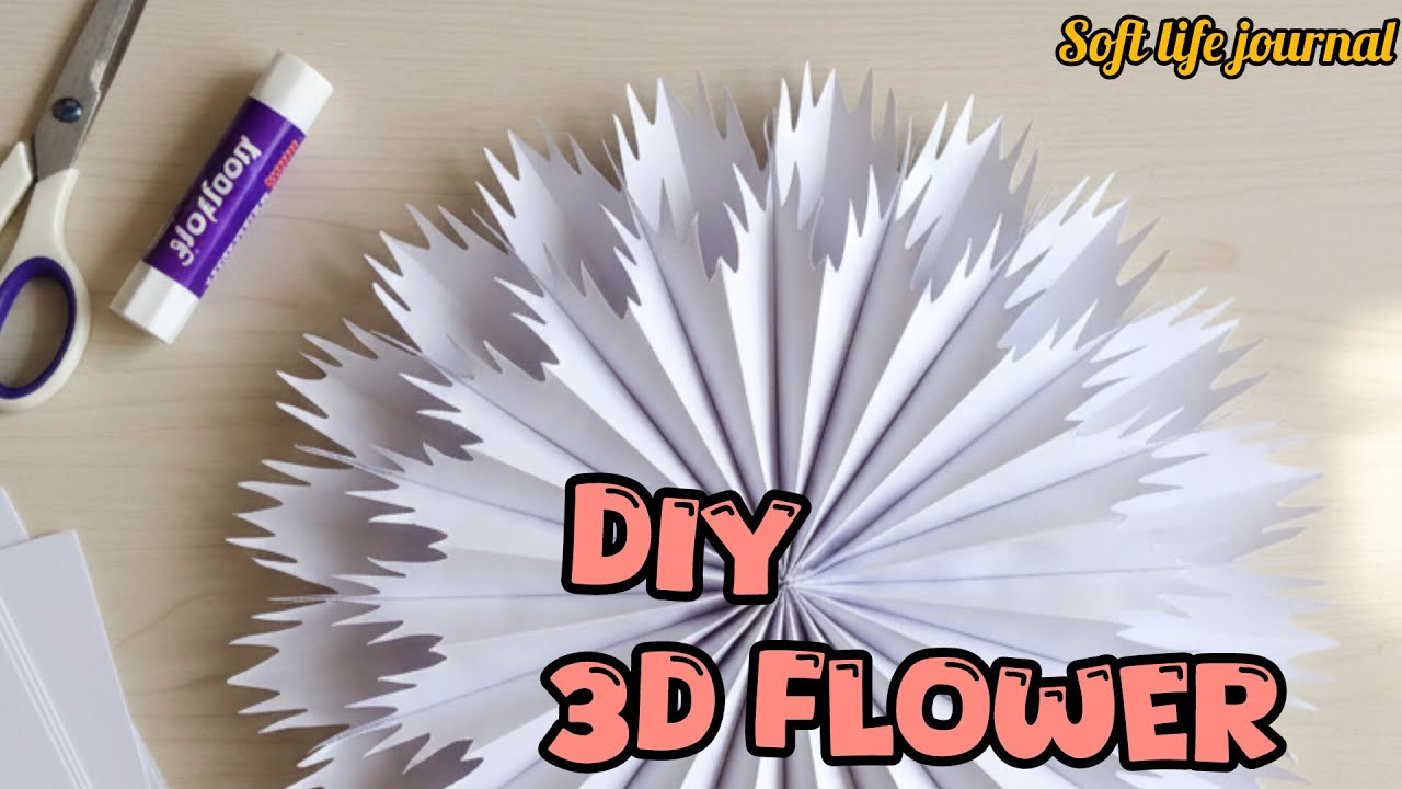 3D Paper Flower Tutorial | Easy Wall Decoration DIY | Soft Life Journal #easycraft