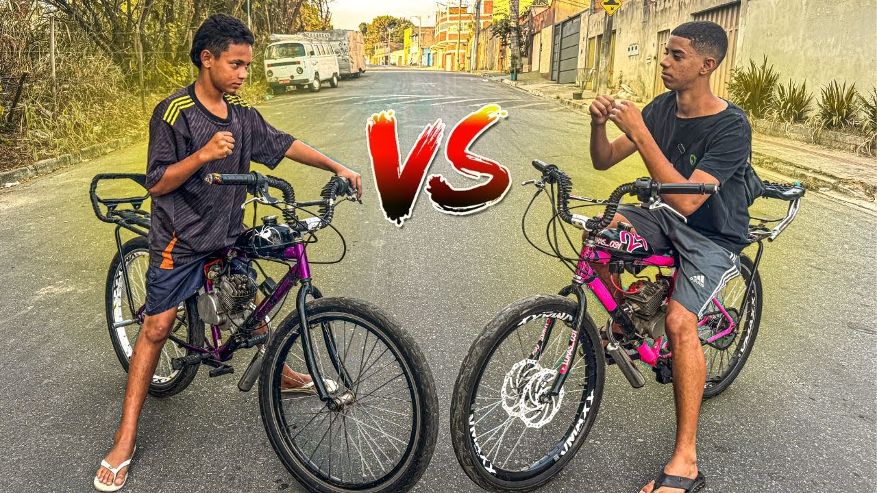 DESAFIEI MEU AMIGO NO R4CH4 CONTRA MINHA BIKE MOTORIZADA 100CC!