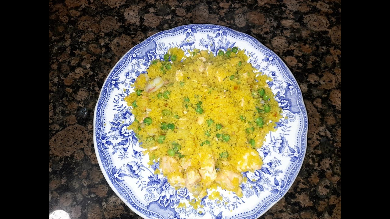 cuscús con salmón y gambas