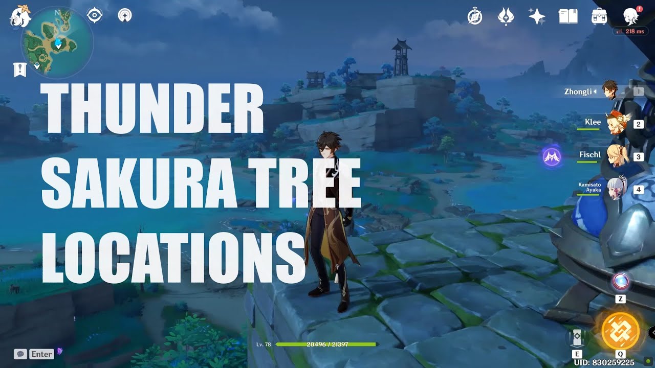 Genshin Impact - Inazuma - Thunder Sakura Tree Locations