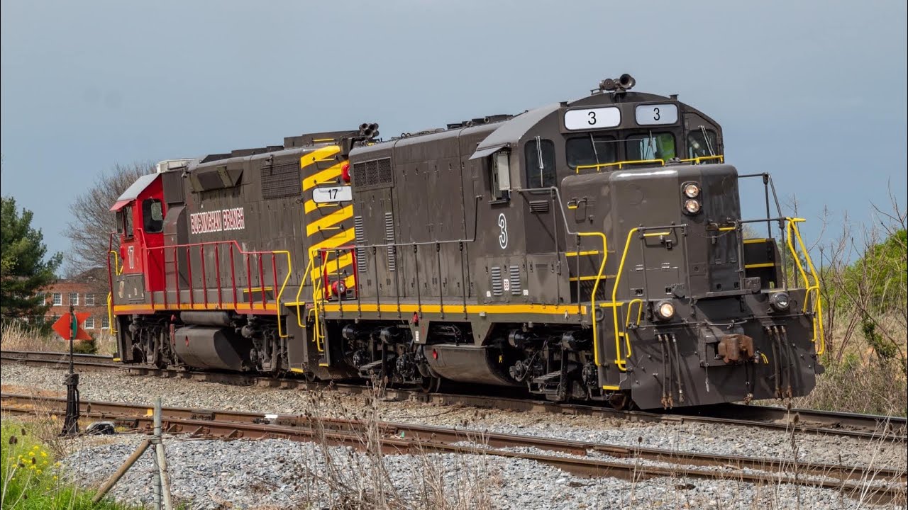 Three Trains In Staunton, VA Featuring A GP16 Leader