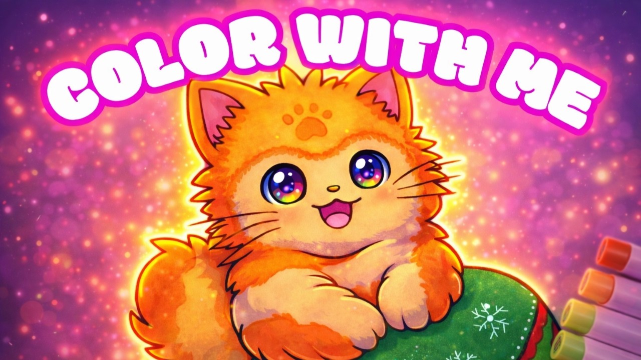 Cat on the Pillow😺✨| ASMR Relaxing Coloring🥰| Full Tutorial