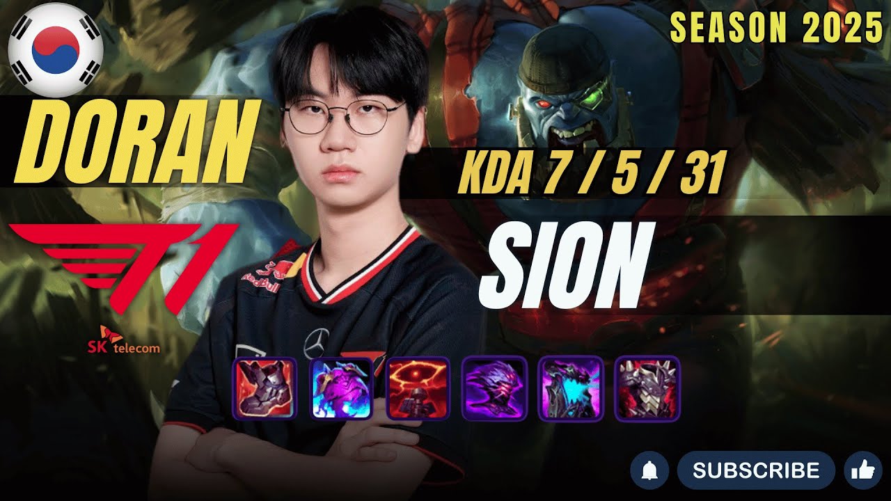 T1 Doran SION vs VOLIBEAR Top - Patch 25.24 KR Ranked | lolrec