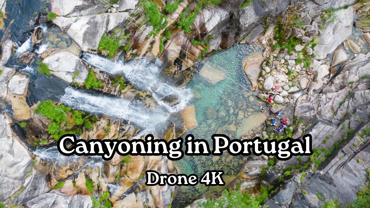 Canyoning in Portugal from Drone - 4K Footage