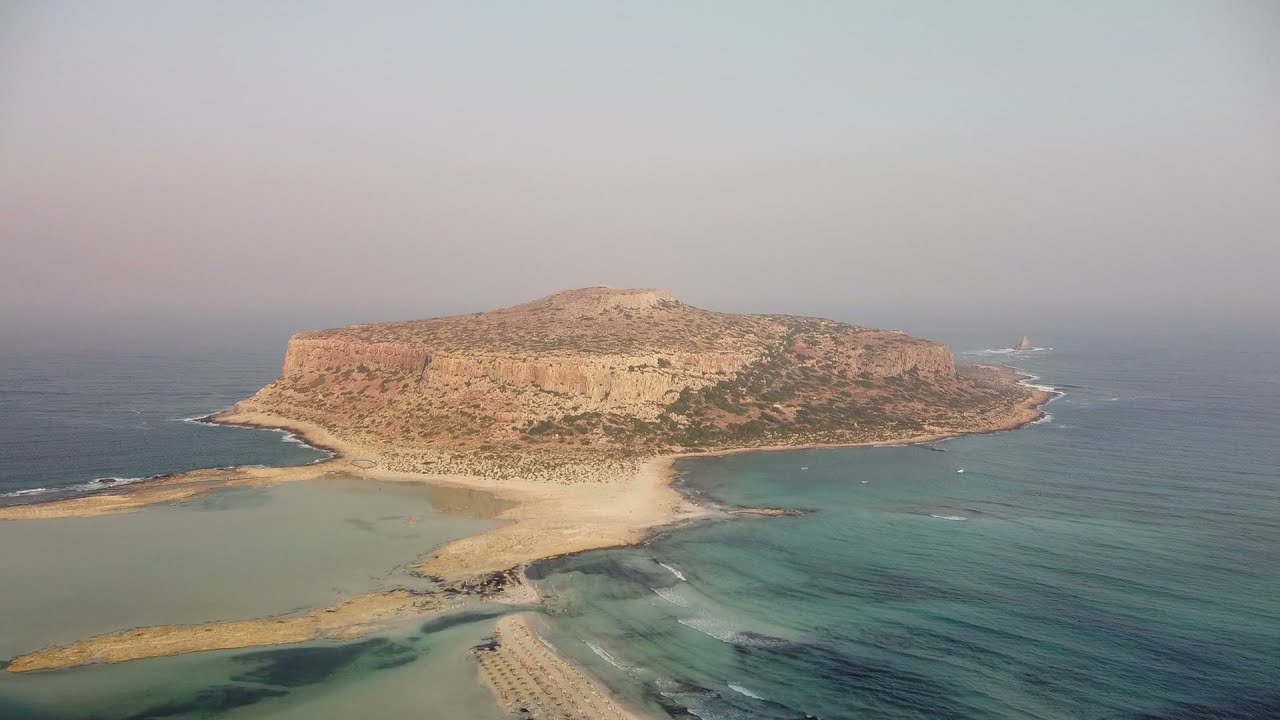 Crete, Greece, Balos lagoon. FULL HD video from drone