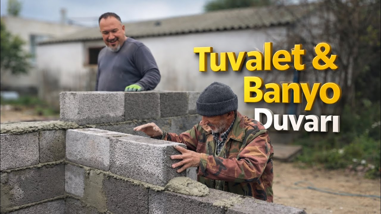 Köy Evi Yapımı | Tuvalet & Banyo Duvarını Örmeye Başladık!