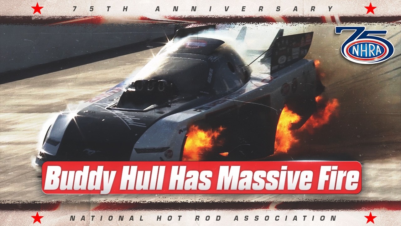 Бадди Халл попал в сильный пожар на соревнованиях AMALIE Motor Oil NHRA Gatornationals.