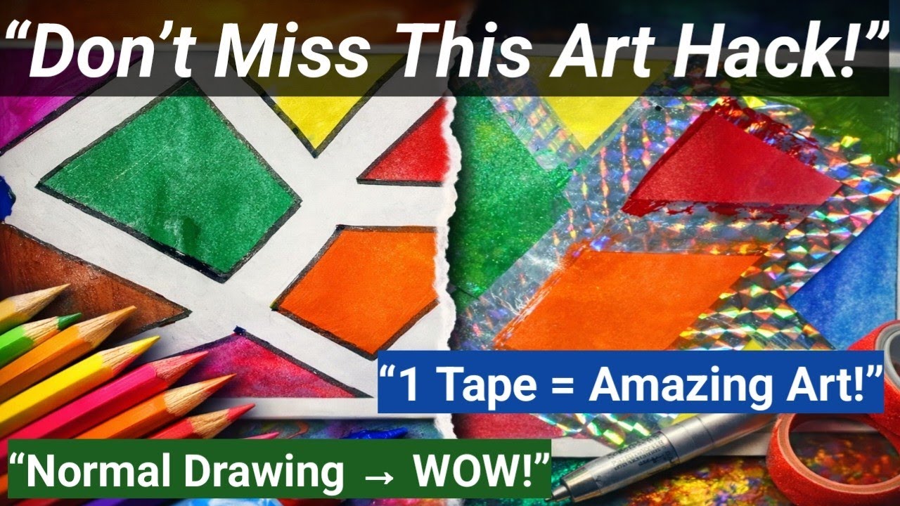 Stop Drawing Normally! Try this 1-Minute Tape Hack 🎨🔥