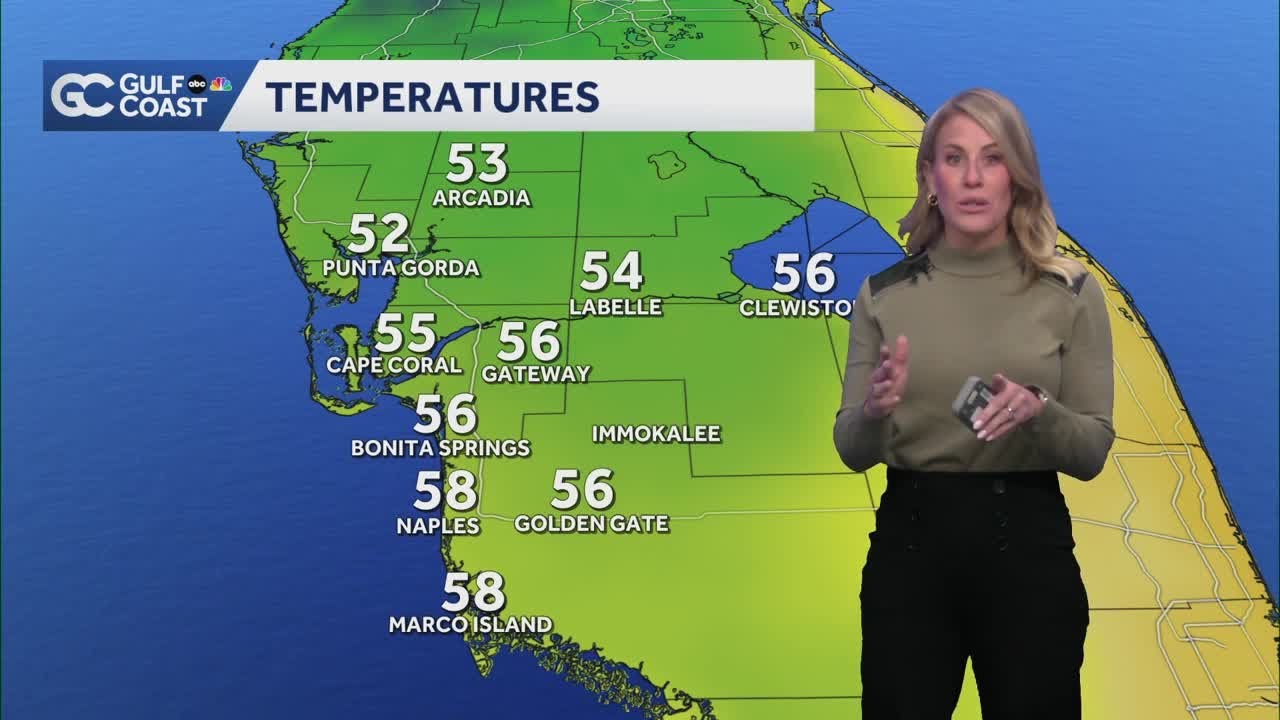 Slightly warmer and breezy Tuesday night for Southwest Florida's Gulf Coast