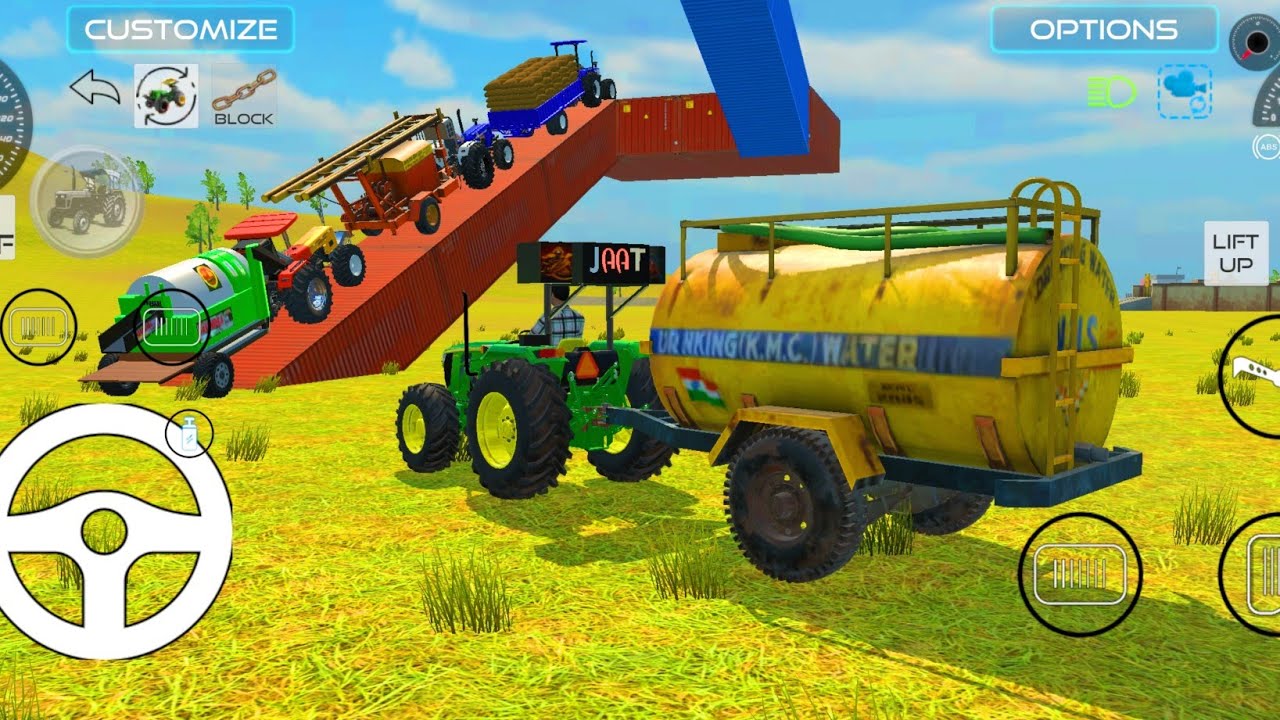 Indian tractors track in tralla competition || #indiantractor3d #tractor #game
