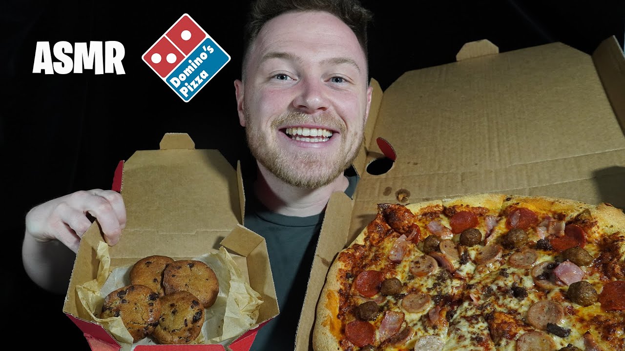 ASMR: DOMINOS PIZZA & COOKIES MUKBANG - SOFT WHISPERS