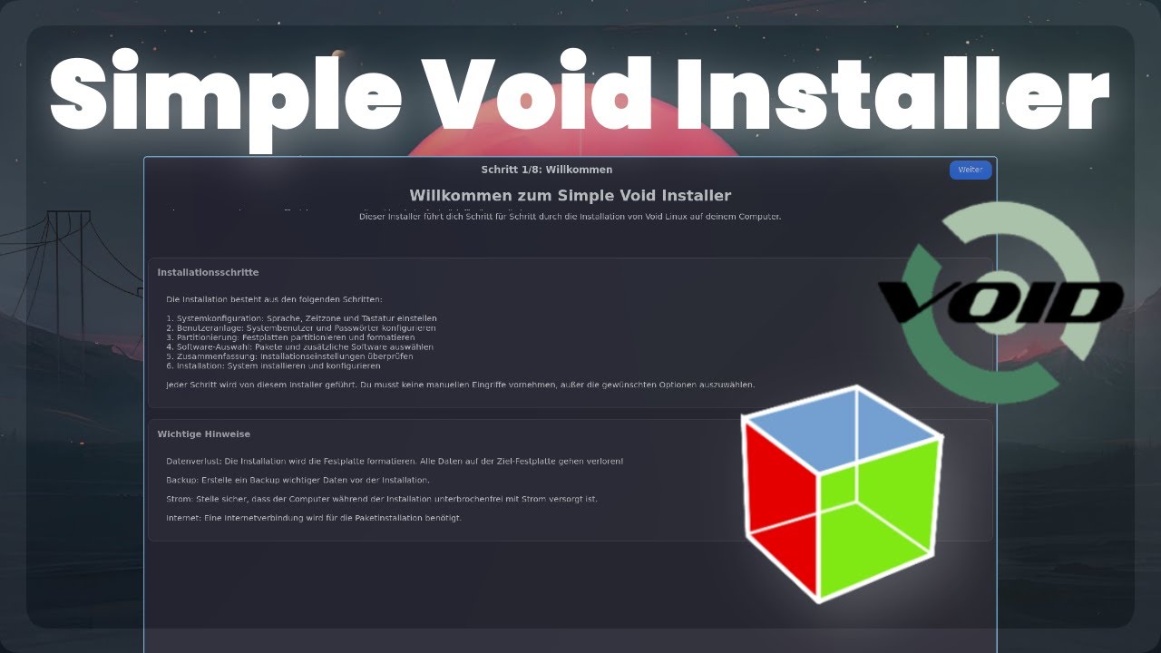 Simple Void Installer - Void Linux GUI Installer vorgestellt