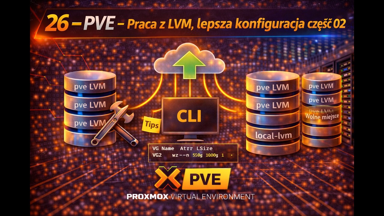 Proxmox M01 26 Proxmox Virtual Environment praca z LVM lepsza konfiguracja part 02