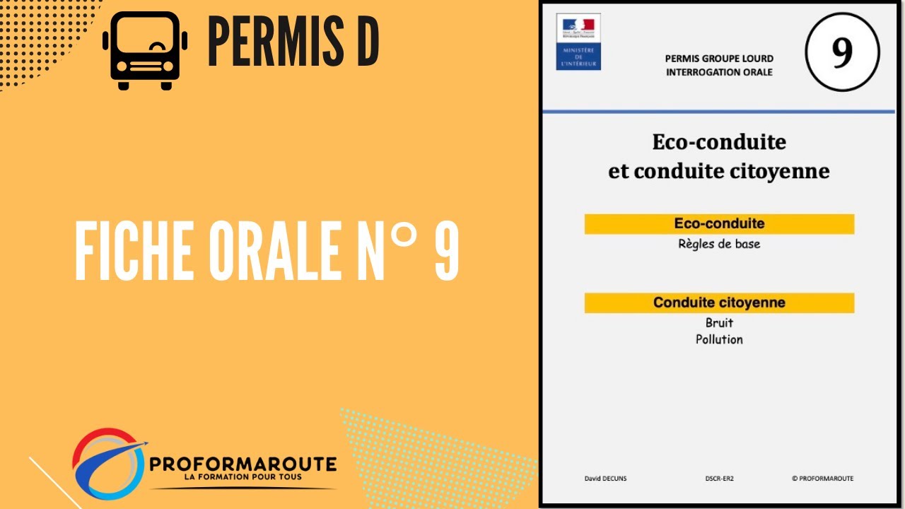 Fiche orale n°9 - Eco-conduite et conduite citoyenne - Permis D