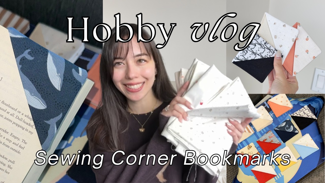 Beginner Sewing Vlog | Learning How to Sew with an Easy Corner Bookmark