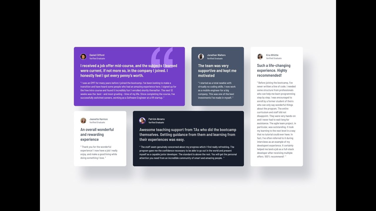 Frontend Mentor Testimonials Challenge Webflow Version