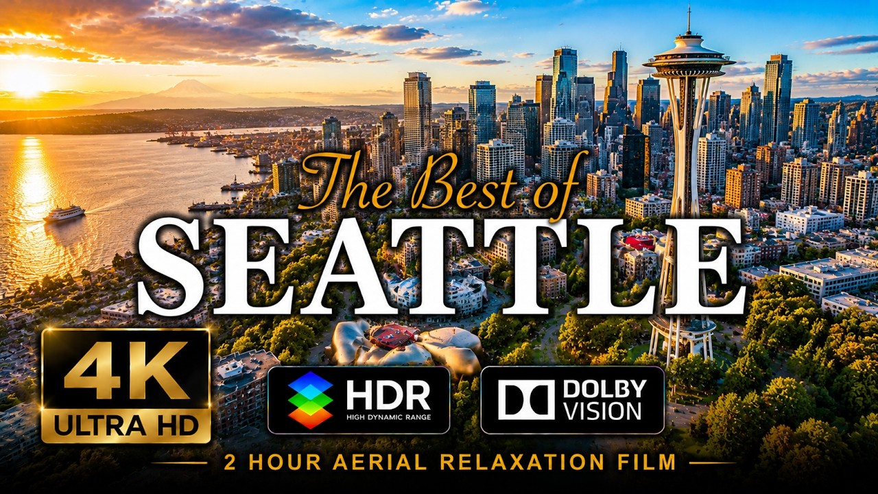 [4K] SEATTLE 2026 🇺🇸 2 Hour Drone Aerial Relaxation Film | Washington USA United States of America