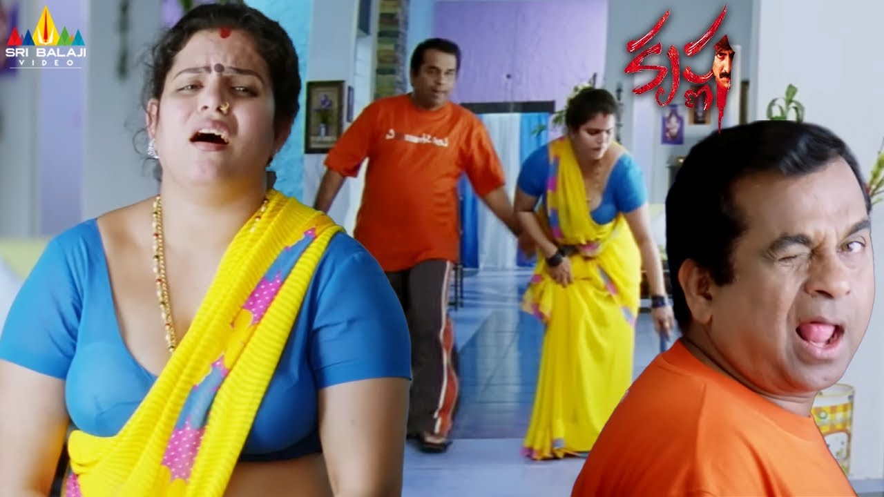 Brahmanandam & Karate Kalyani's Superb Comedy | Krishna | Telugu Movie Scenes | Ravi Teja | Trisha