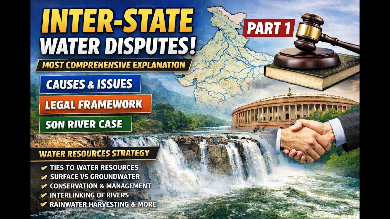 Inter-State Water Disputes in India | Constitutional Framework, Causes & Son River Case | UPSC BPSC