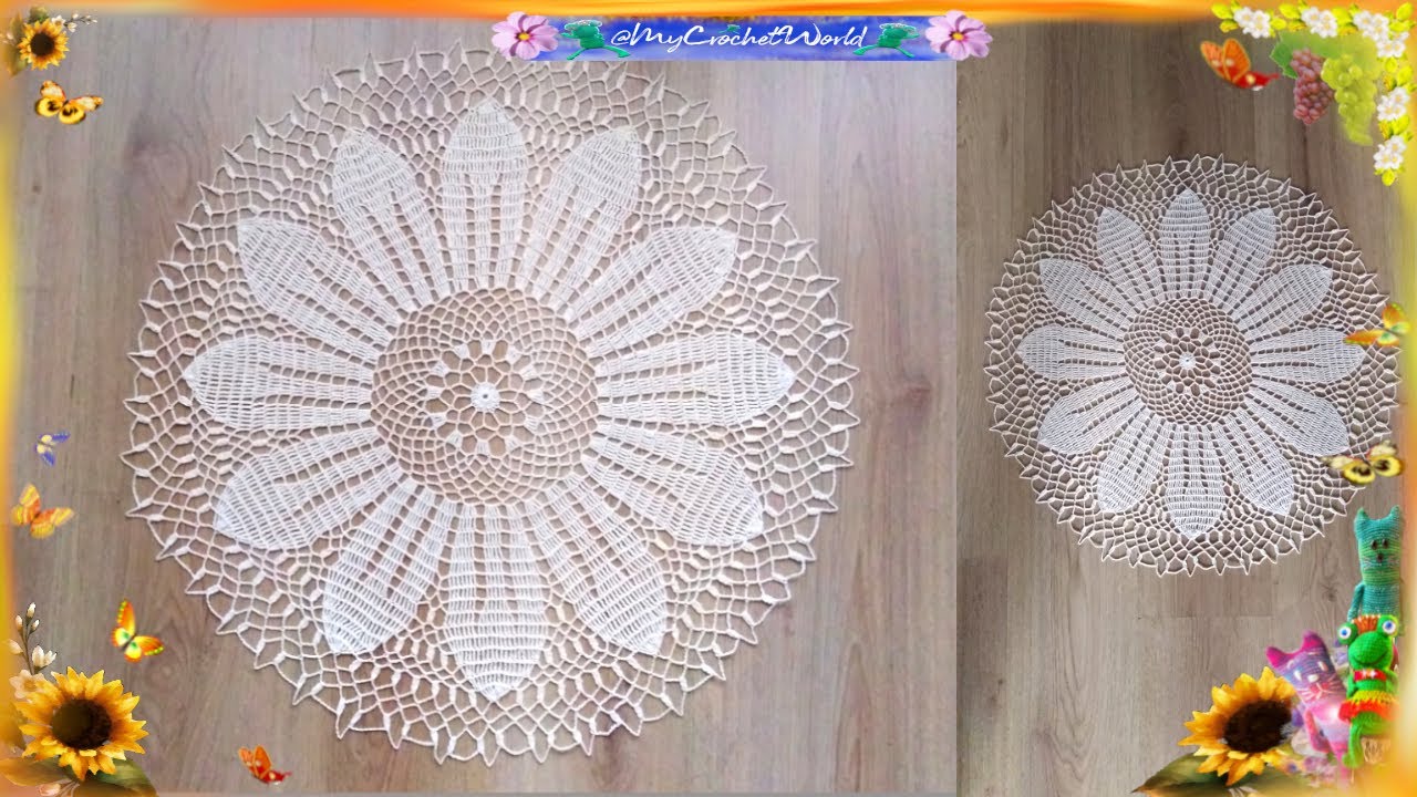 Serwetka Słonecznik Nr.3, Część 1 #szydełkowanie #serwetka #tutorial  @mycrochetworld