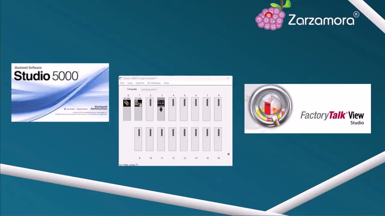 Simulación de programa en Studio 5000 Logix Emulate  y simulación de programa en Factory Talk View