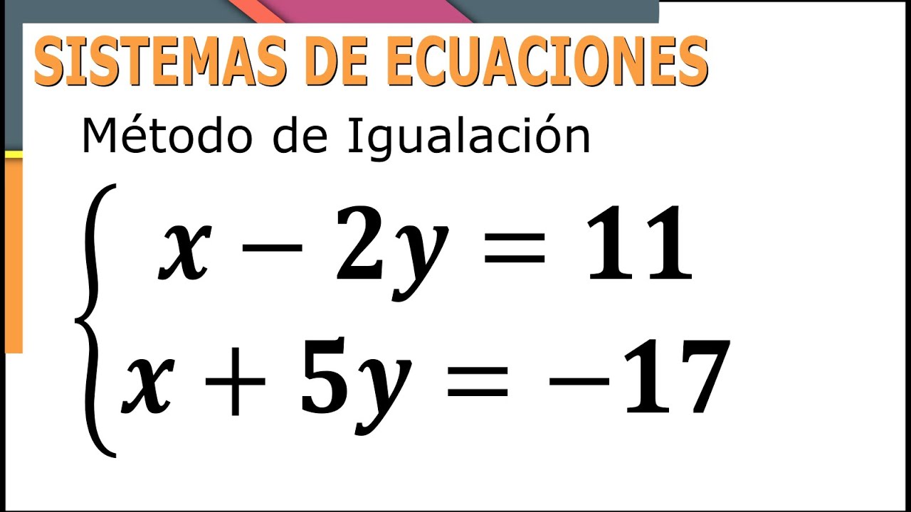 Sistemas de Ecuaciones: Igualacion - Dos Variables - Ej 01 - SimpleAlgebra1