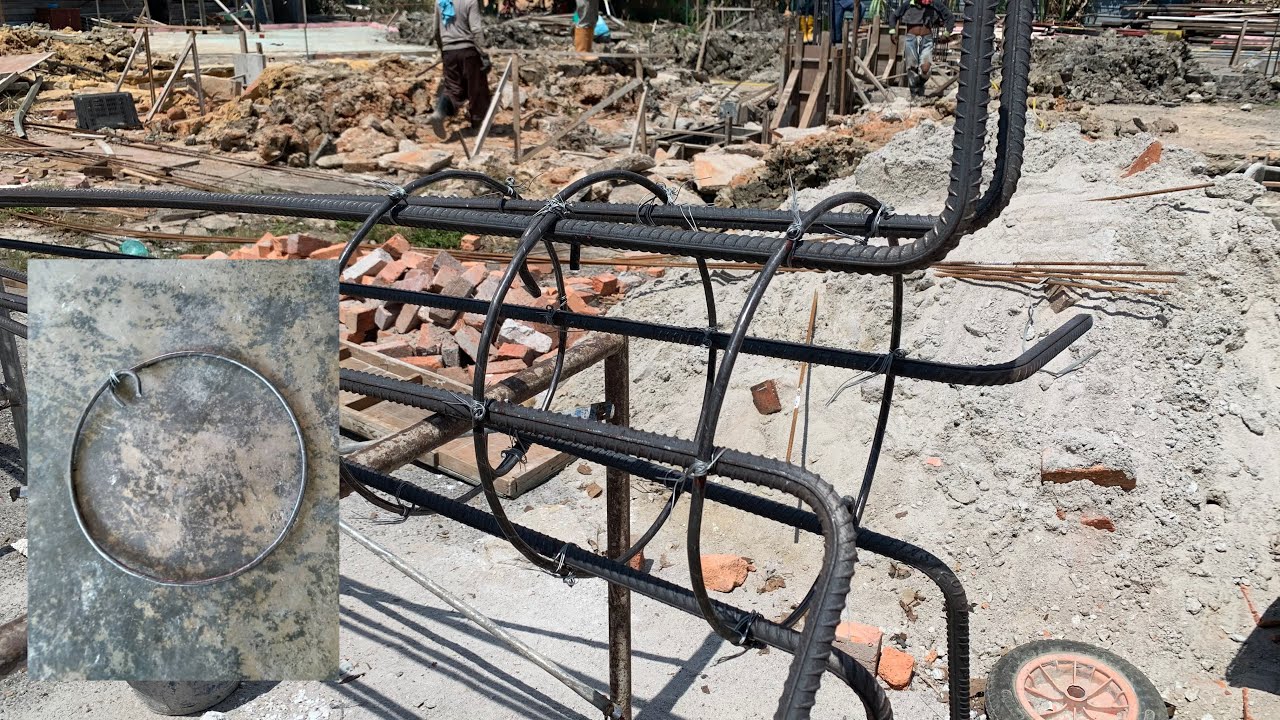 Column - How to Bend Circular Column Stirrups | Round Column Steel Rebar Links | Column Stirrups