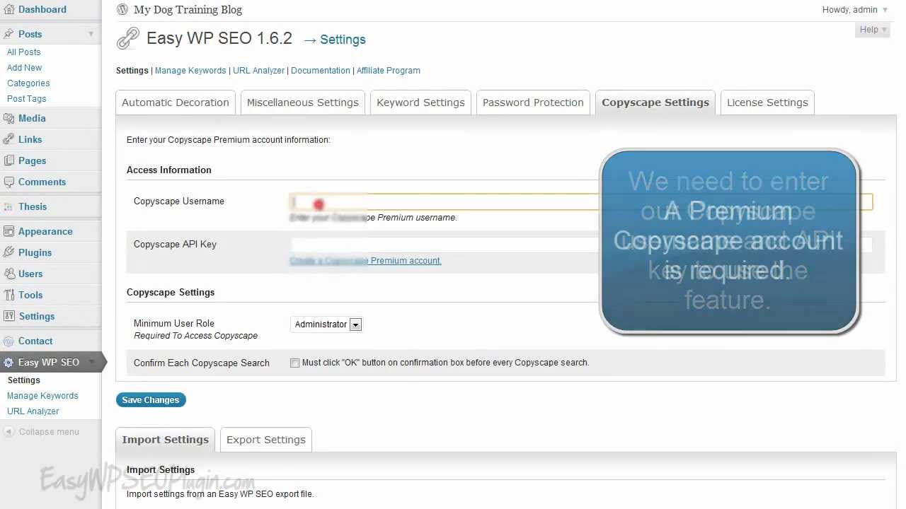Easy WP SEO - Using The Copyscape Feature