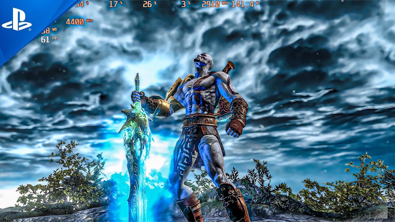 GOD OF WAR 3 REMASTERED  Kratos Vs Poseidon Boss Fight Gameplay 4K ULTRA HD 60FPS