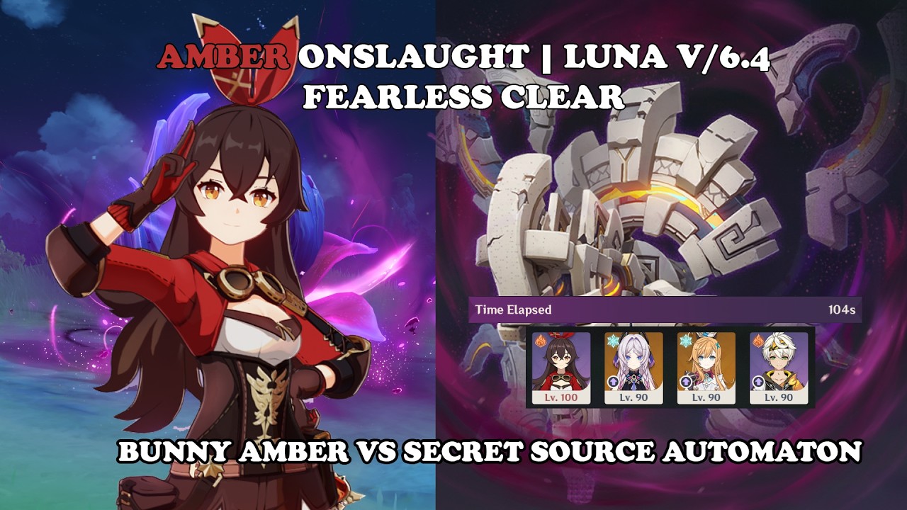 Stygian Onslaught Luna V/6.4 | Amber vs Secret Source Automaton Fearless Clear | Genshin Impact
