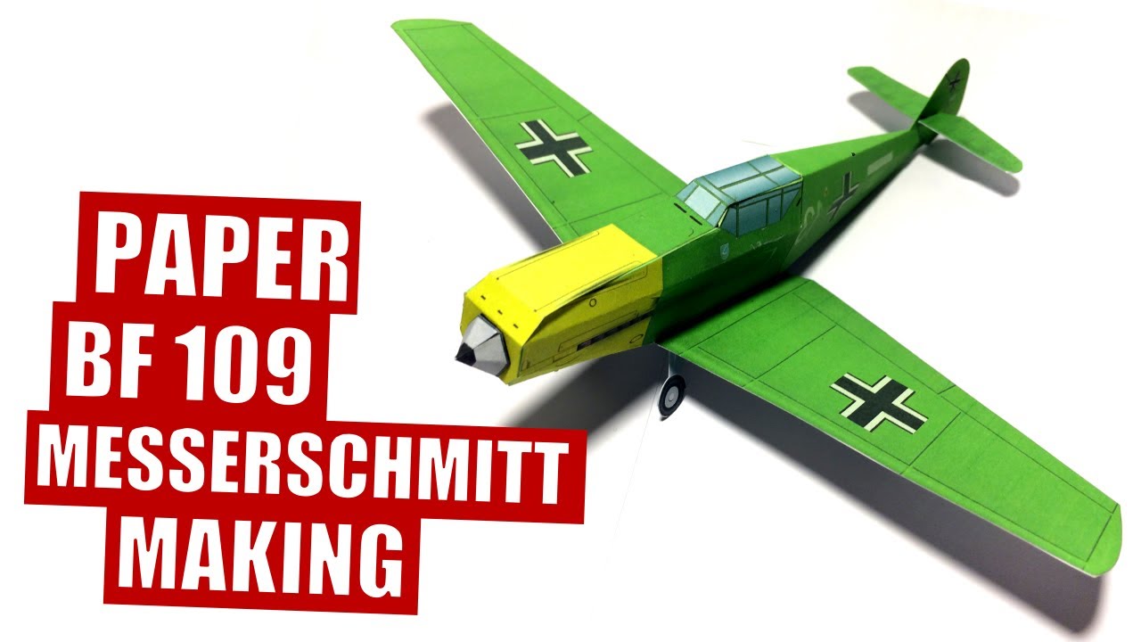 How to make paper plane model Messerschmitt Bf 109 papercraft? DIY Paper airplane model making