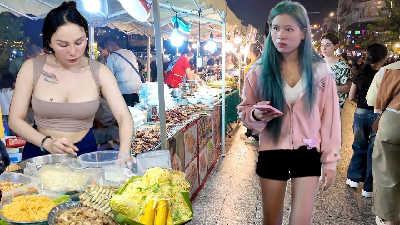 Cambodia Tour 2026 | Walking Tour Explore Phnom Penh Night Market, Phnom Penh Walk Street 4K