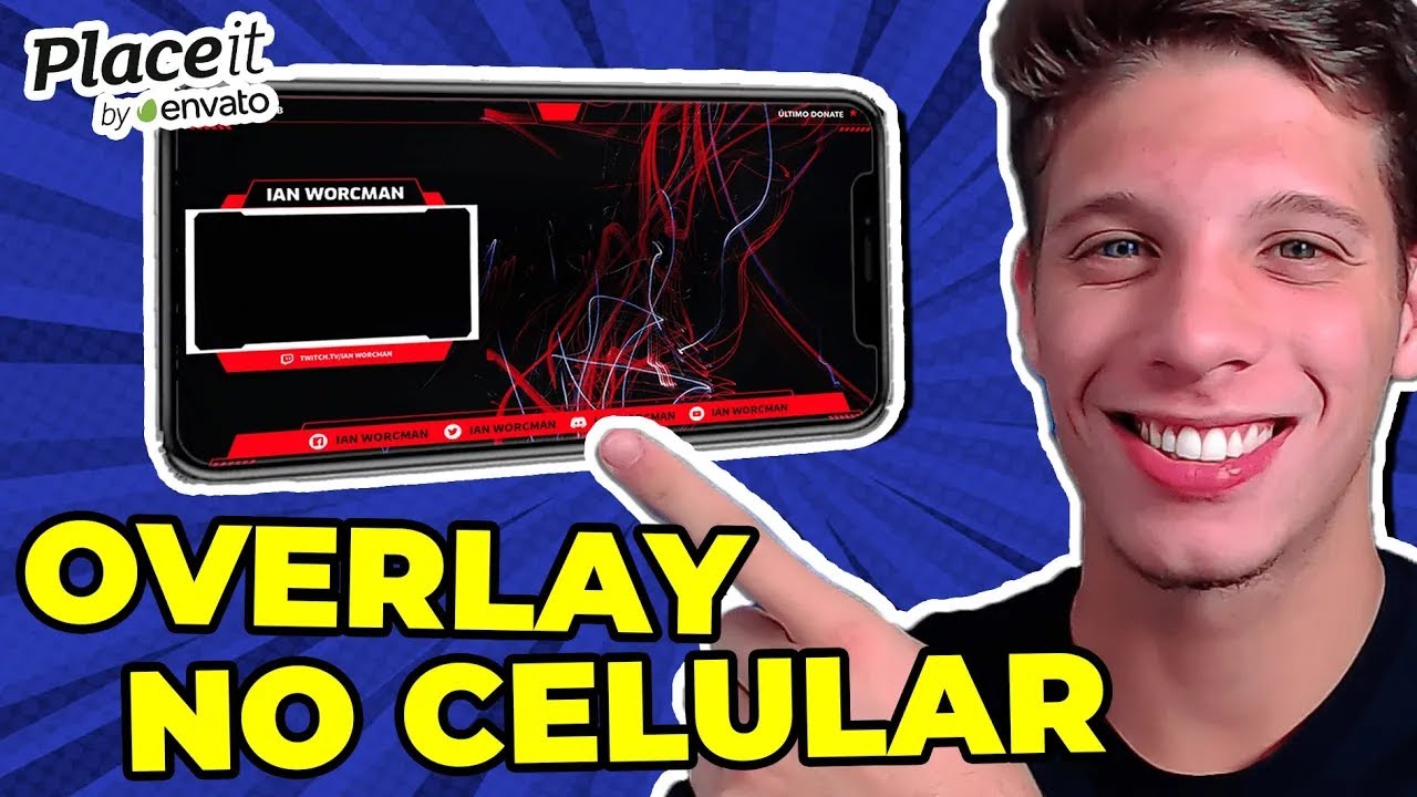 Como Fazer OVERLAY para VÍDEO e LIVE pelo CELULAR – Rápido e Fácil! Placeit