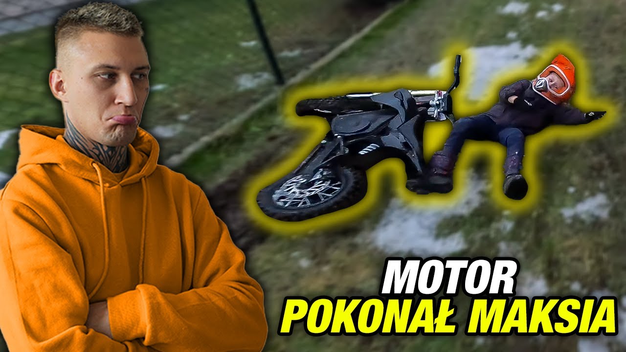 PIERWSZA GLEBA MAKSIA NA MOTORZE 😢