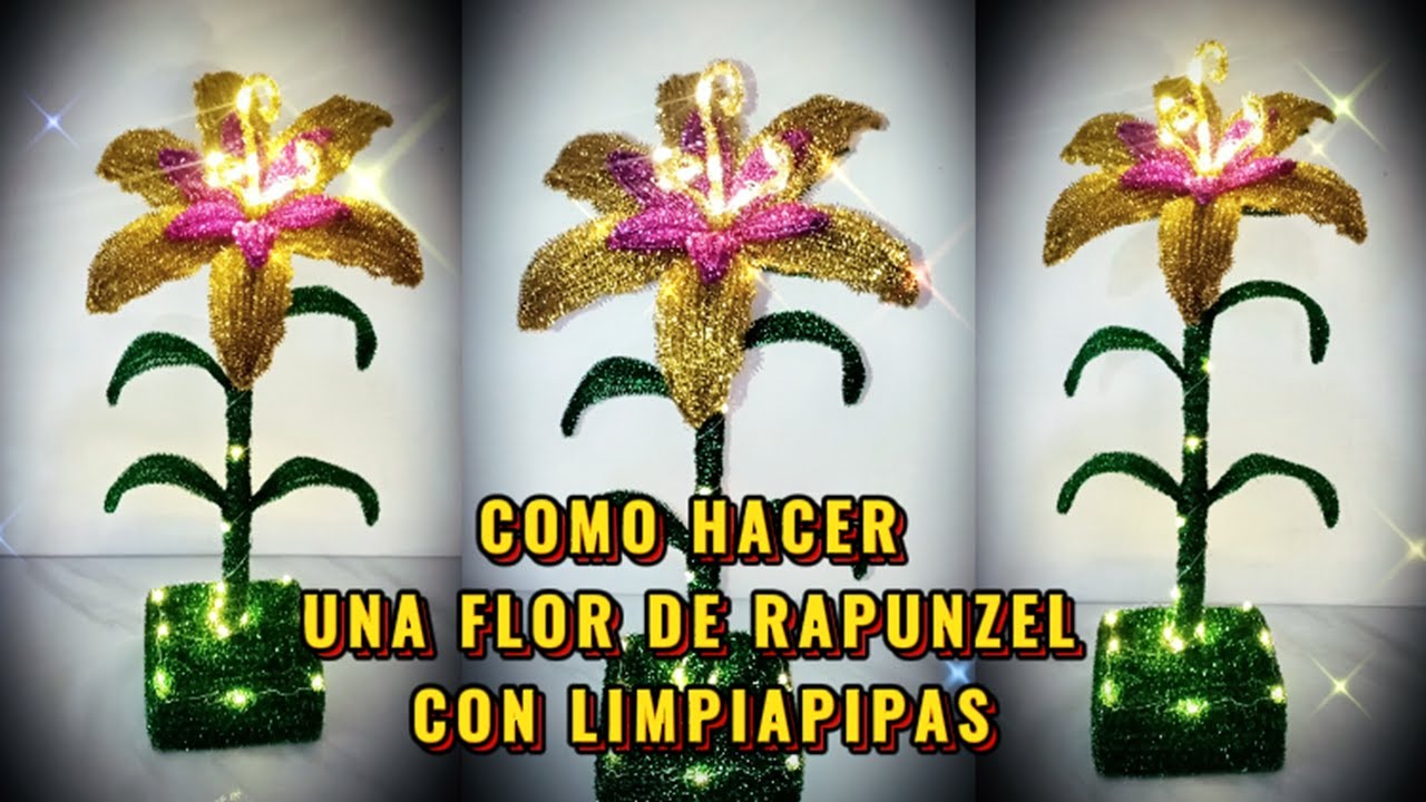 Como hacer una Flor de Rapunzel con Limpiapipas | Manualidades | DIY Crafts | Chenilla