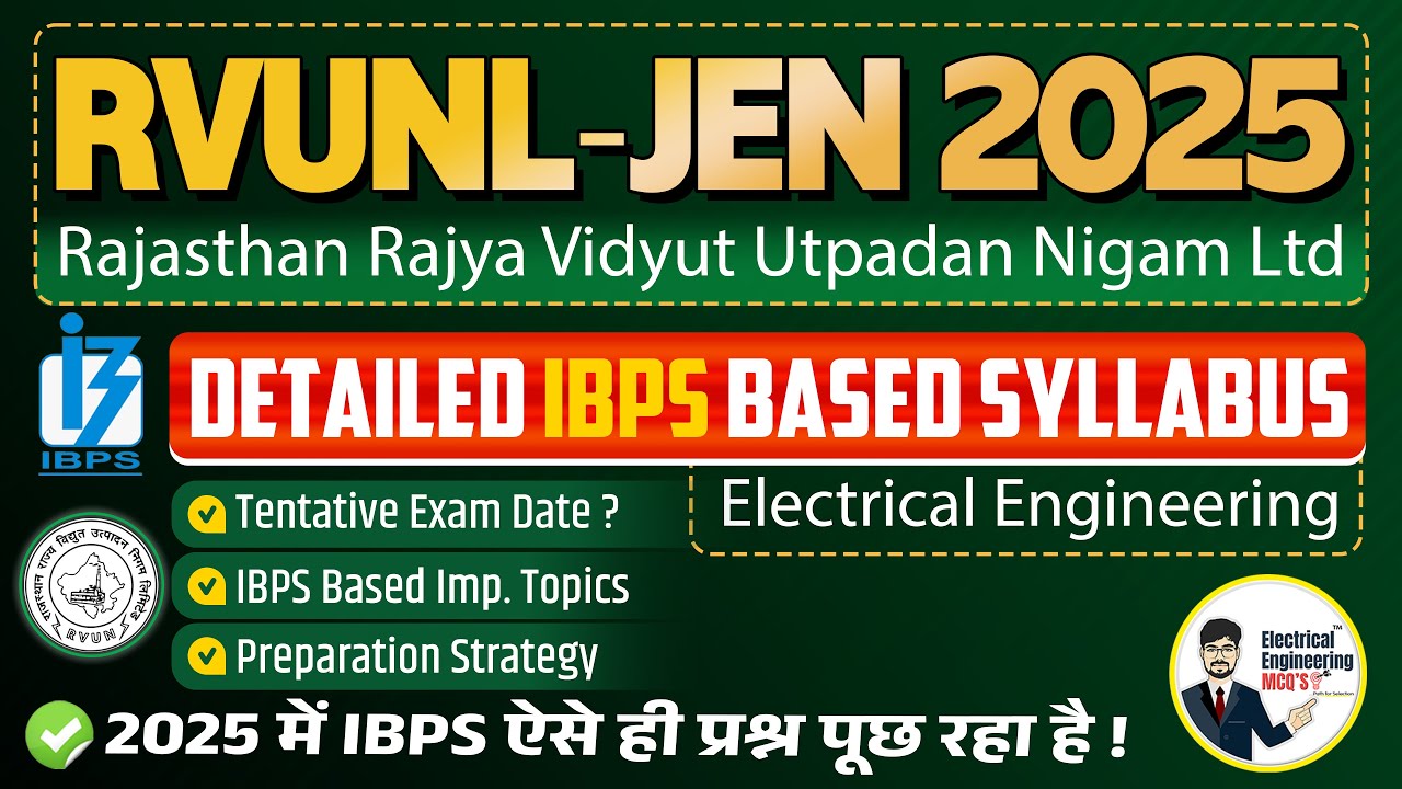RVUNL RSEB JE 2025 Detailed IBPS Based Syllabus Electrical Engineering | ✅ Exam Pattern & Strategy