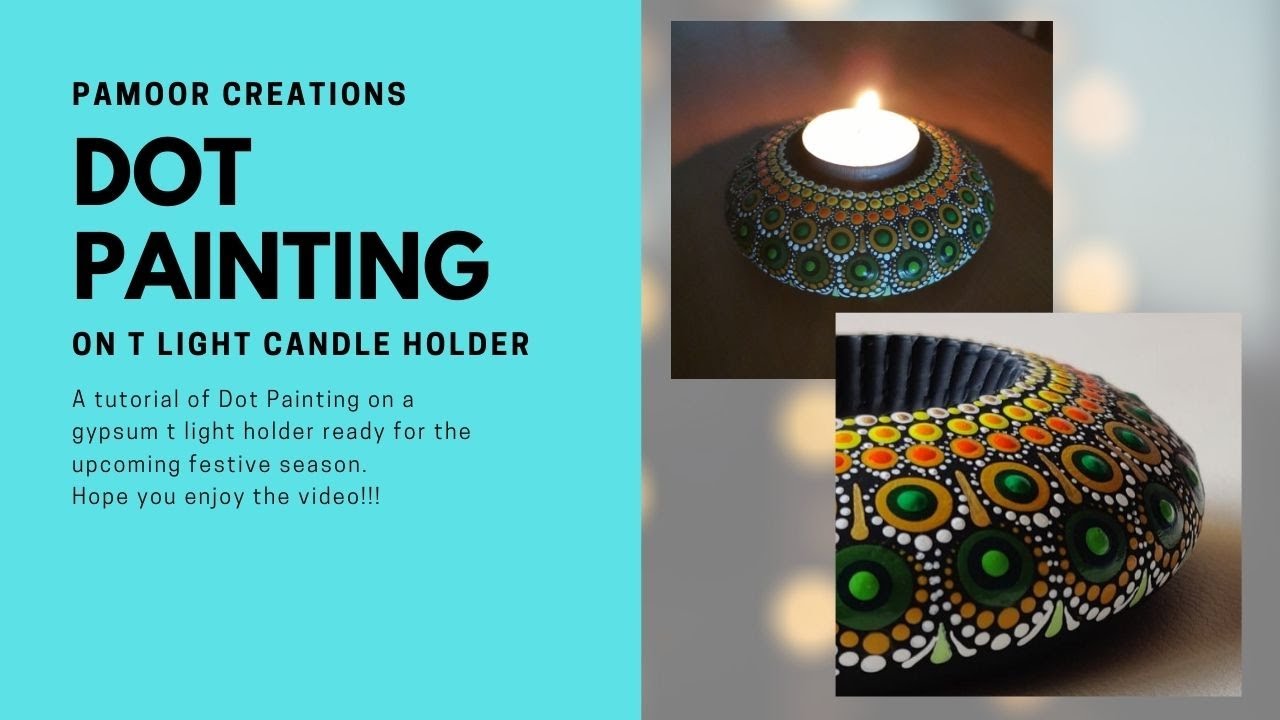 Dot Painting on Tea Light Candle Holder