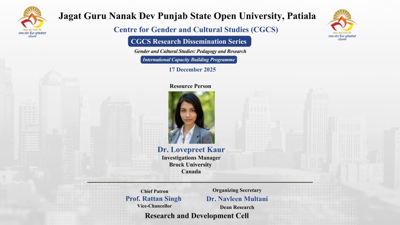 CGCS Research Dissemination Series (Gender and Cultural Studies: Pedagogy and Research) Day -2