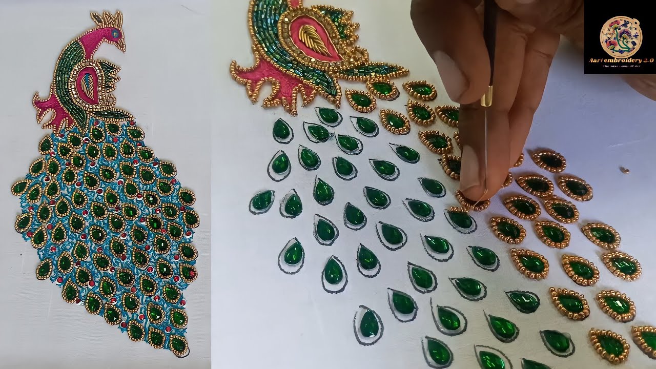 Peacock design for blouse Maggam work Blouse designs #aariembroidery2_0 #blousedesigns #peacock