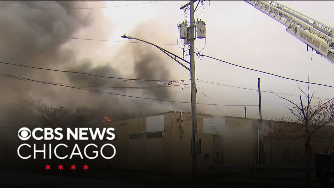 Fire crews monitor for hotspots after warehouse fire in Maywood
